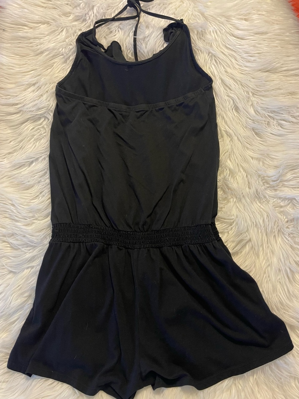 Black Ruffle Halter Romper - Picture 5 of 6